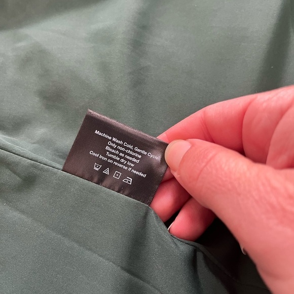 Summersalt Long ColorBlock Quilted Eco Coat Color Olive Eden Green Size M *flaws - Picture 5 of 12